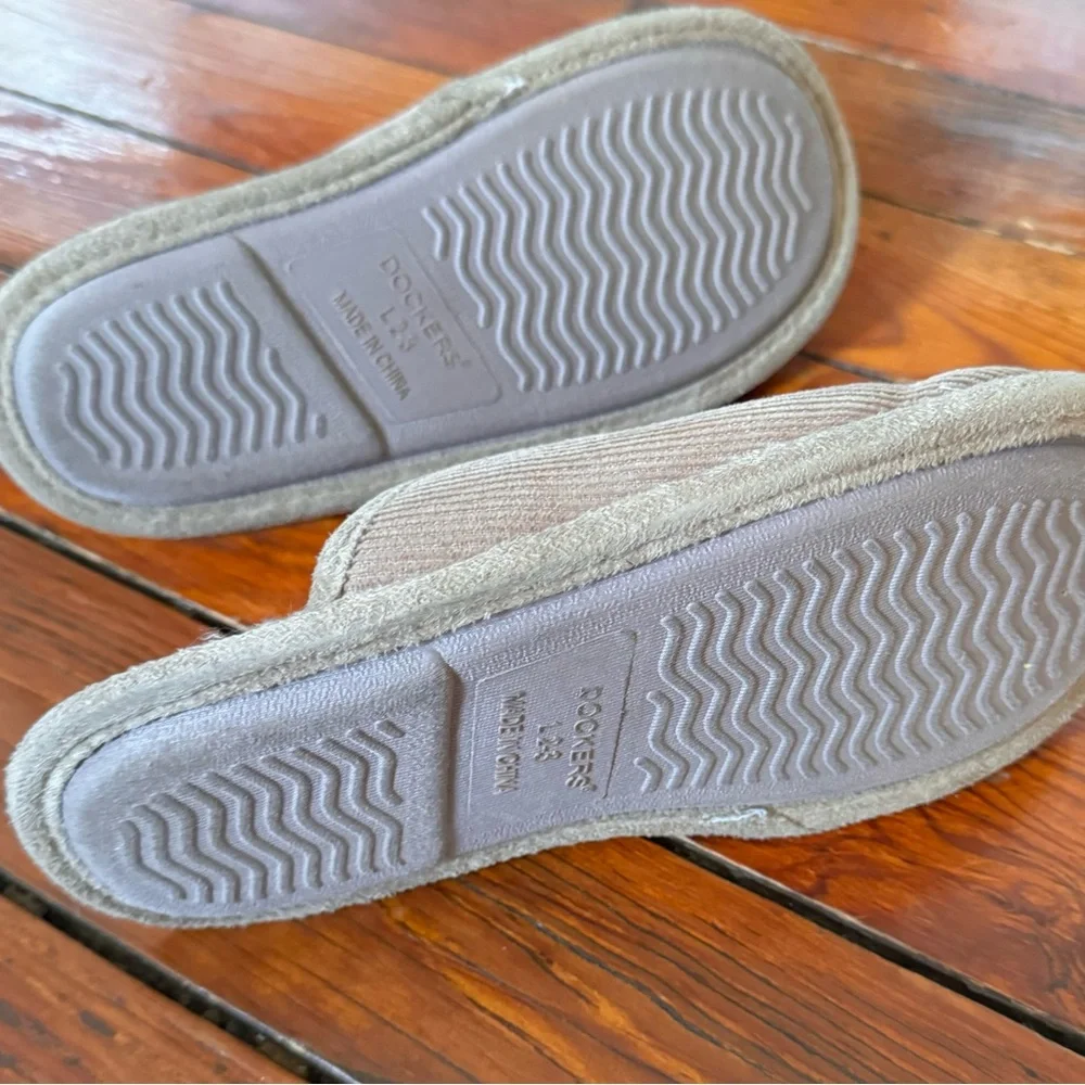 Dockers Slippers Kids Large 2-3 Brown Corduroy Fleece